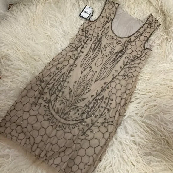 ADRIANNA PAPELL Sleeveless Beaded Short Dress - Picture 11 of 13